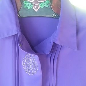 YVES ST. CLAIR PETITES SIZE 12P PURPLE DRESS TOP